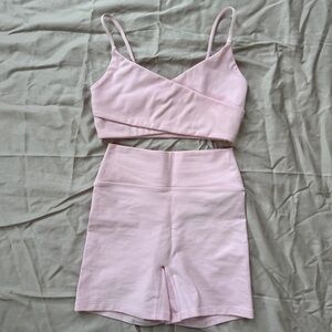 White Fox Pink Two-Piece Activewear Set